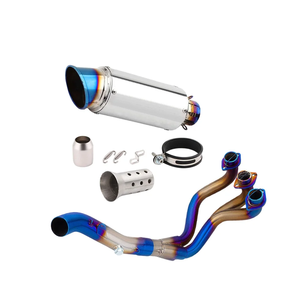 Für Yamaha MT-09 FZ09 2014-2020 Blauer Schalldämpfer Auspuff Vorderes Verbindungsrohr Auspuffrohre Auspuffanlagen Komplettes System – Detail 4