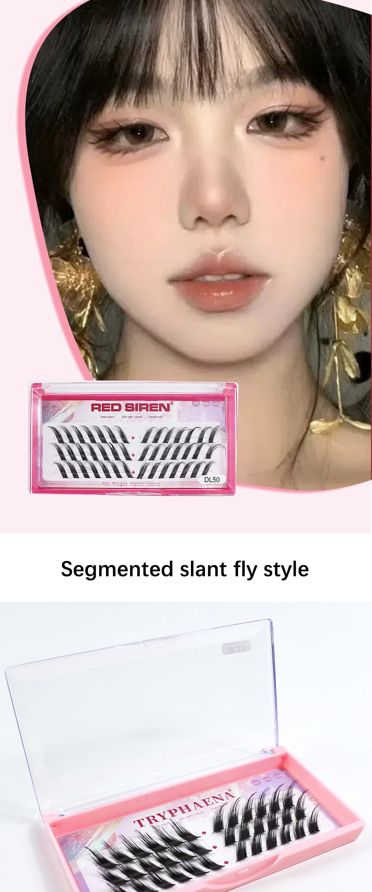 Fox Eye DIY Lash Clusters Korean Makeup Wholesale Winged Cat Eye DIY Cluster Lashes 2024 New Individual Eyelash