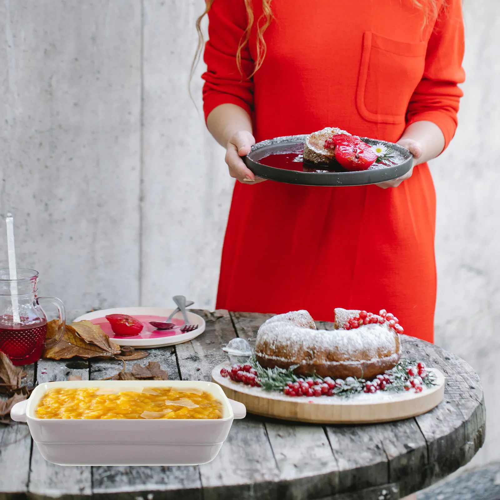 

Прямоугольная керамическая форма для выпечки с антипригарным покрытием для легкого извлечения, идеально подходит для праздничных тортов, слоеных тортов, чизкейков, кофейных пирогов