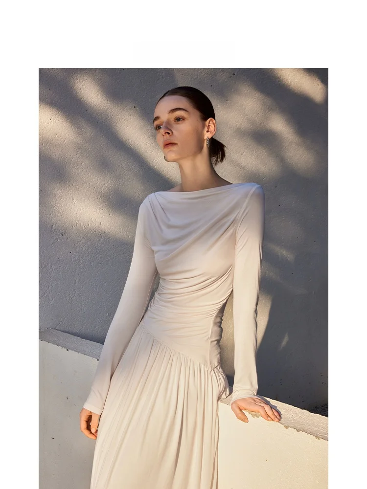 

Оригинальный вязаный комплект AEL: женский осенний модный топ и юбка миди, комплект из двух предметов, изысканно разработанный, с длинными рукавами