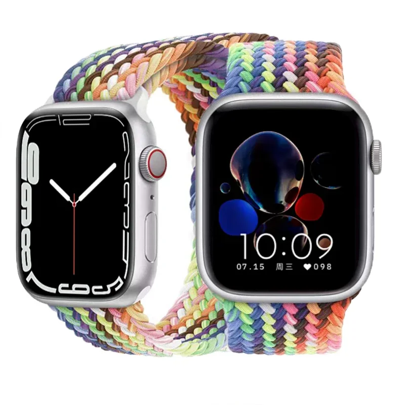 

Rainbow Magnetic Strap For Apple Watch Series 38MM 40 42MM 44 49MM 45MM Sport Nylon Weave Loop Band For iWatch Ultra 9 8 SE 7 6