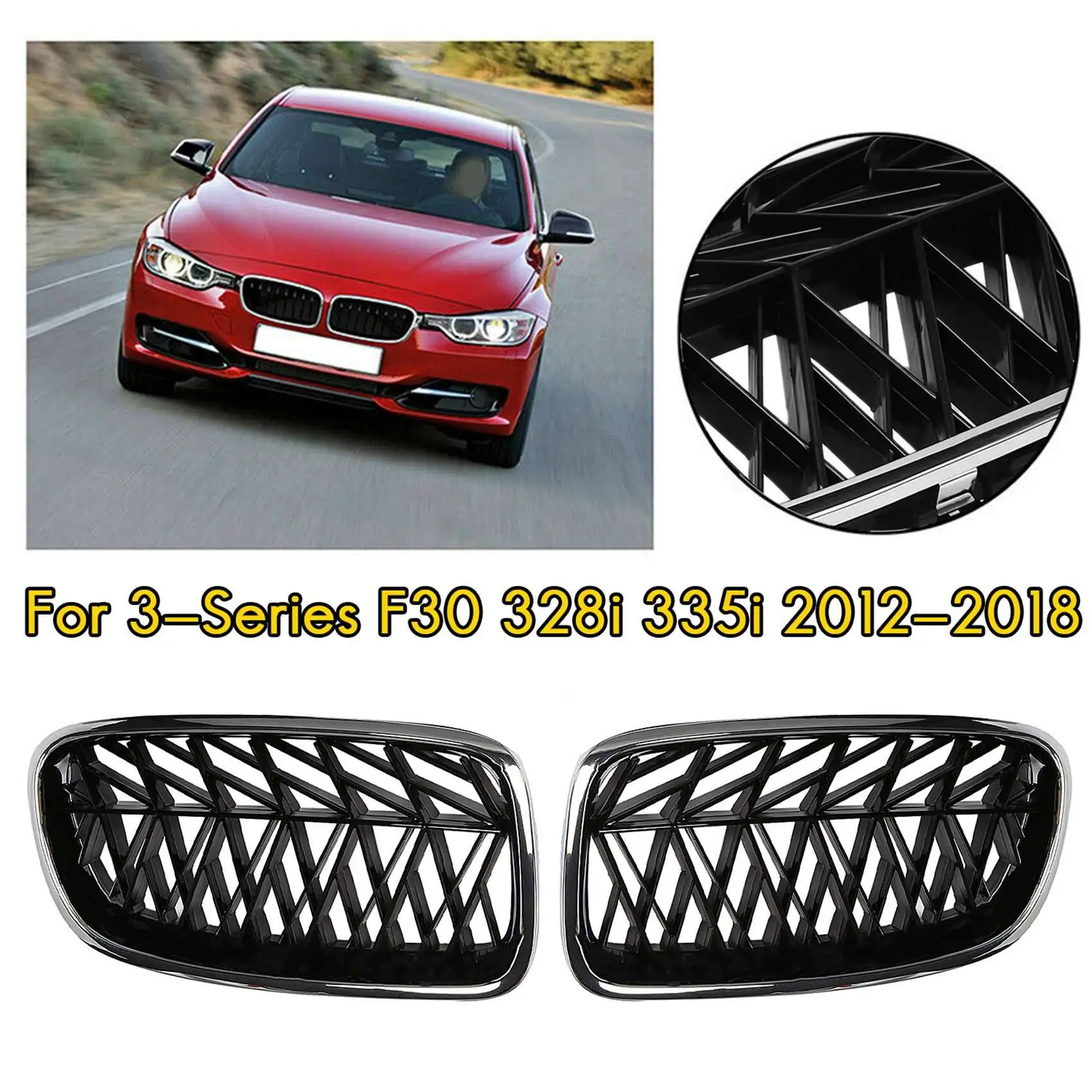 Car Front Grille Kidney Grill Slat for BMW 3 Series F30 328I 335I