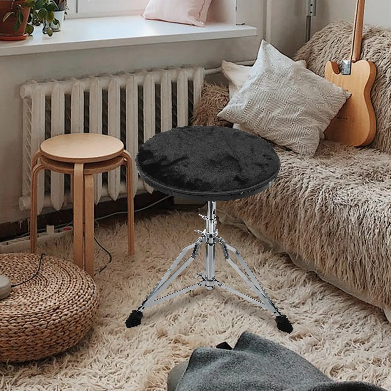 Premium Thick Round Cushion for Chairs Stools Non-Slip Backing Comfortable Support Ideal for Students Workers Round Stool Seat