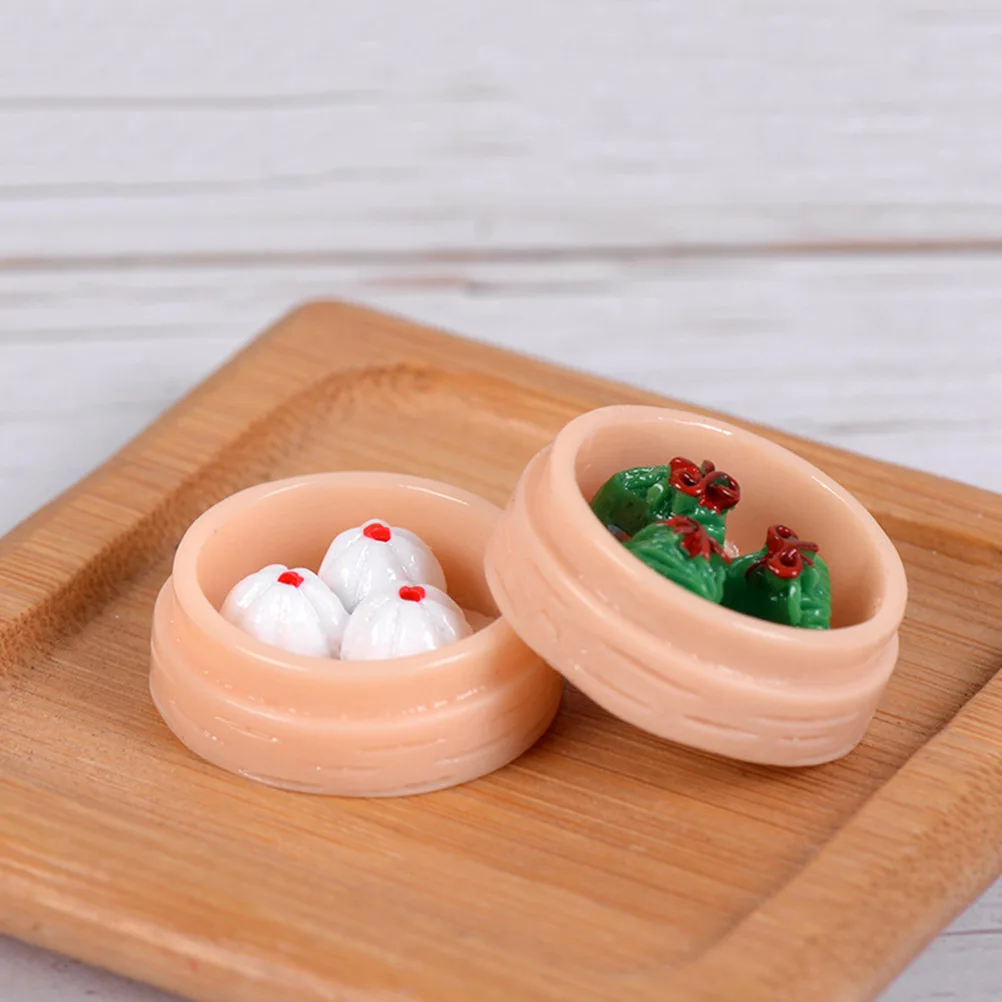 مجموعة من 10 قطع زينة على شكل زلابية مطهوة بالبخار صغيرة الحجم، ديكور مطبخ مصغر، حرف فني من الراتنج لبيت الدمى، زخرفة للمناظر المصغرة، هدية لتزيين المنزل