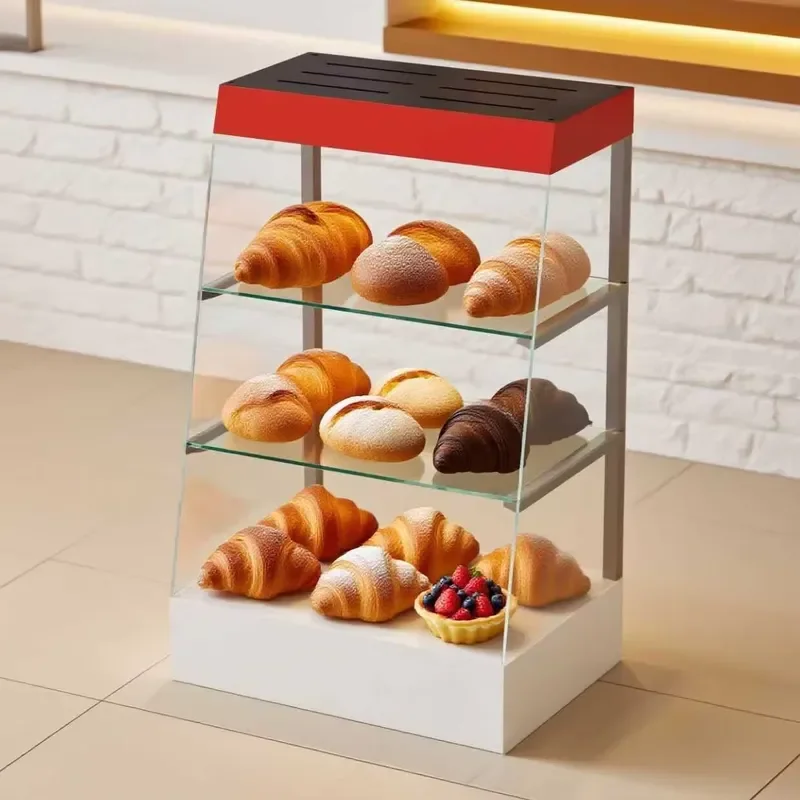 Modern multifunctional acrylic bread display stand with eco-friendly lights for display stands