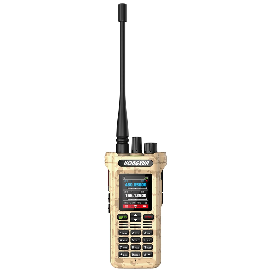 HX GP-15 プロ仕様ハンディ無線機 (ハンティング用) UHF/VHF対応 Type-C/ドック充電式 1.77インチカラースクリーン 大容量バッテリー搭載