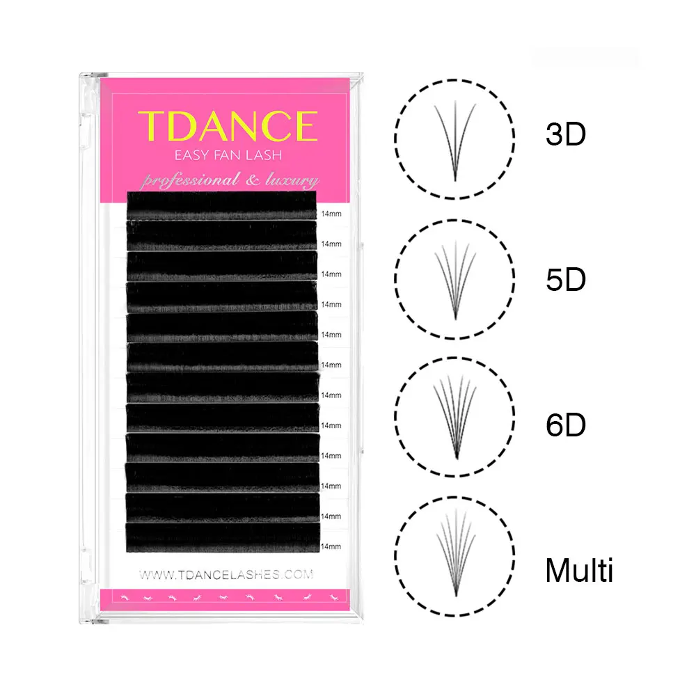 TDANCE Easy Fan Lashes Eyelash Extensions Fast Bloom Austomatic Flowering Self-Making Volume Soft Natural Makeup Lashes Trays