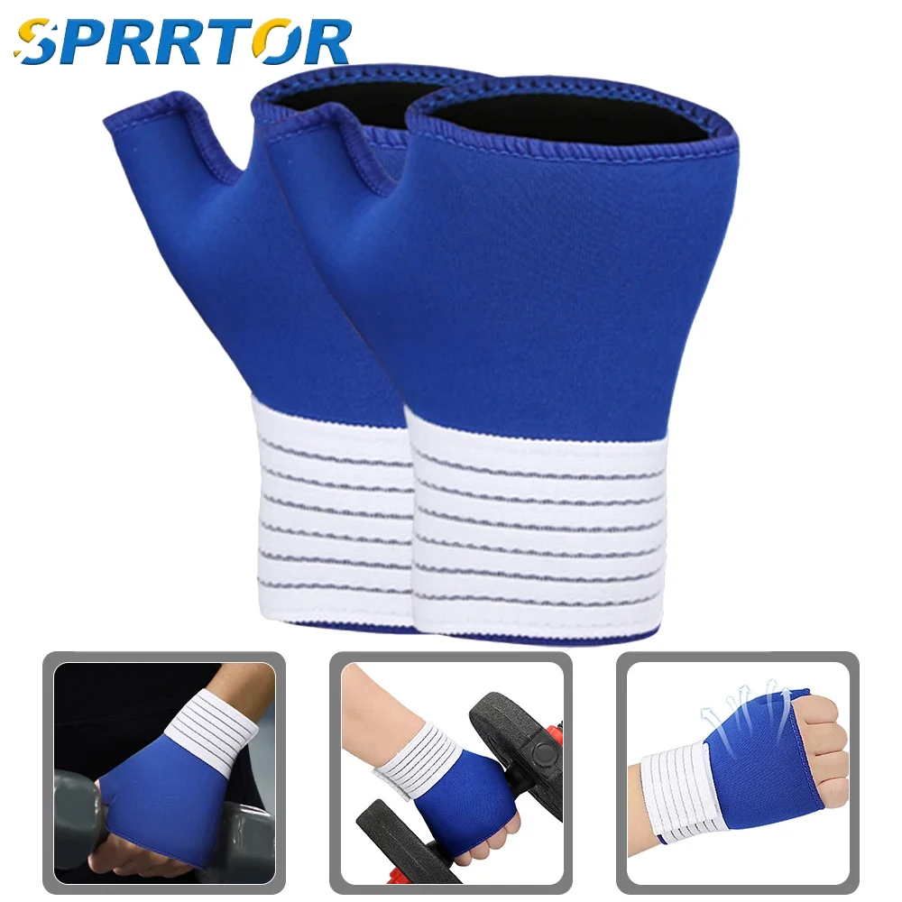 

Wrist Brace,2PCS Elastic Wrist Support with Strap,Wrist Compression Wrap Adjustable Wrist Strap Relieves Pain, Tendonitis