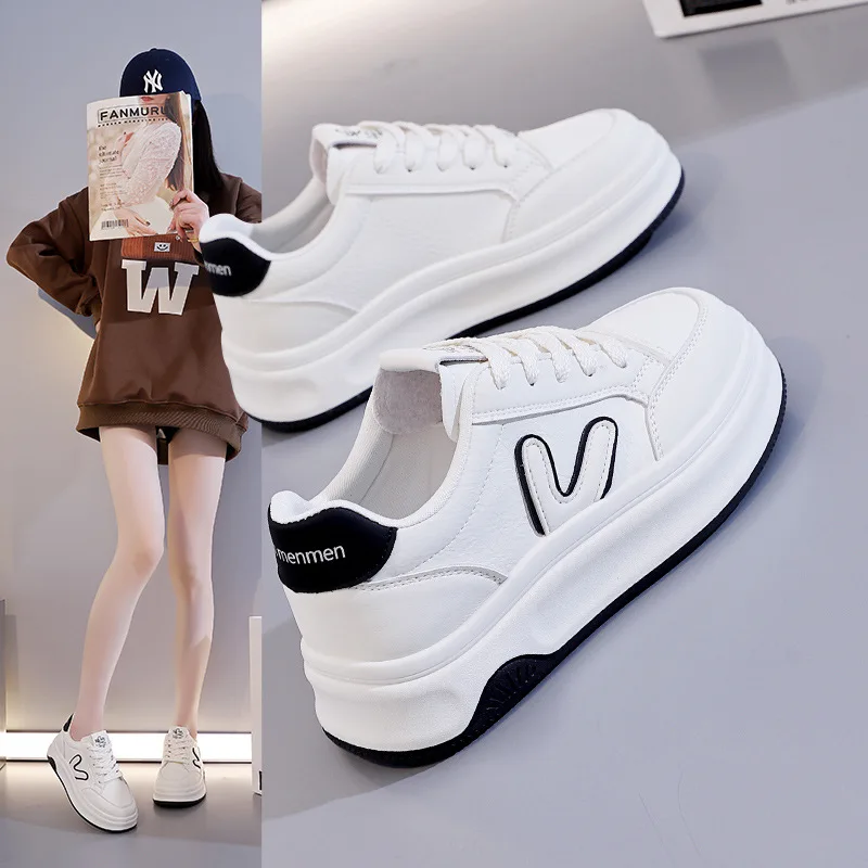 

Women Vulcanized Shoes with Thick Soles Versatile and Breathable Sponge Cake New Popular Casual Sports Board Shoes