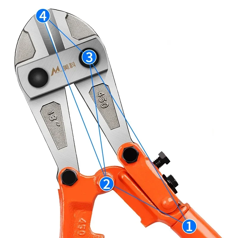 8/14/18 pollici Bulloni Pinze da taglio per filo pesante di livello industriale Multifunzione a becchi piatti Tagliafili Utensile manuale per uso