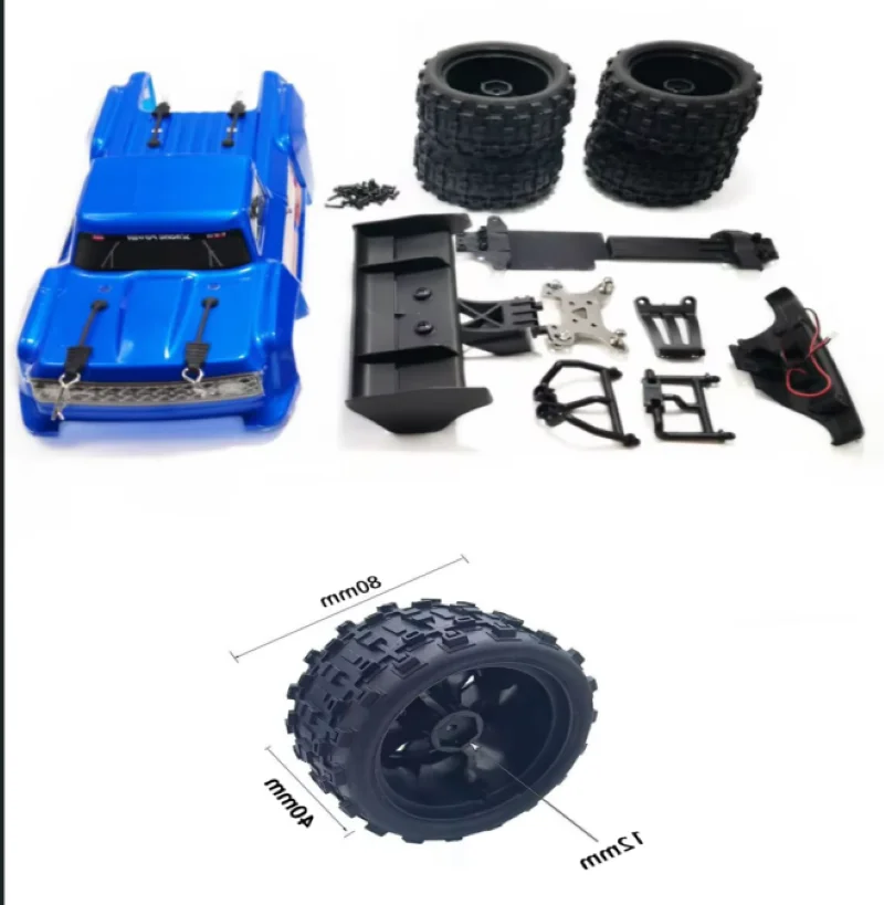 12/14 Proportional Truck Body Conversion Kit with Large Wheels for WLtoys 144001 124017 124019 - Compatible with Multiple Models view 3