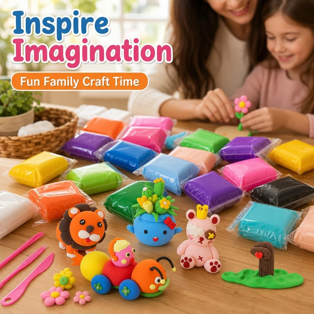Air Dry Modeling Clay Kit Soft Air Dry Ultra Light Foam Clay Safe & Non-Toxic Great Gift for Kids with Sculpting Tools New - view 5
