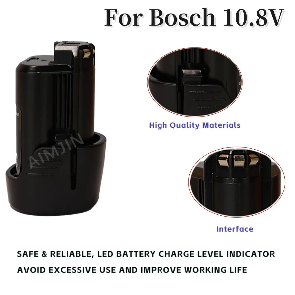 10.8V 4.0Ah Electric Drill Rechargeable Li-ion Battery For BOSCH Electric Screwdriver Power Tools