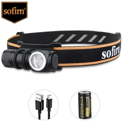 Sofirn-Mini linterna de cabeza HS10 recargable por USB C, linterna de ángulo de 1100lm LH351D 90CRI, óptica TIR con cola magnética, 2 grupos