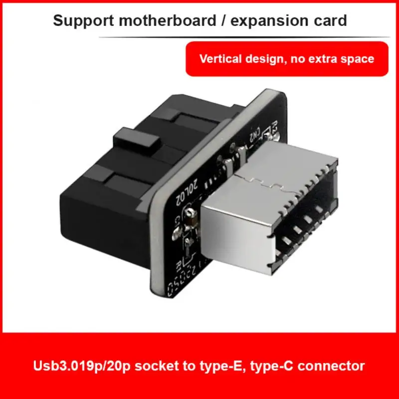 USB Front Panel Adapter Type-E Female to USB 3.0 19 PIN Male Adapter Internal Vertical Header Splitter for Type C Motherboard