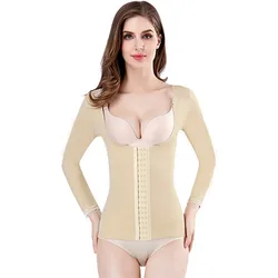 Women's Corset Top Long Sleeve Seamless Waist Shaper Underwear Arm Shaper Tummy Slimming Sheath Flat Belly Shaperwear