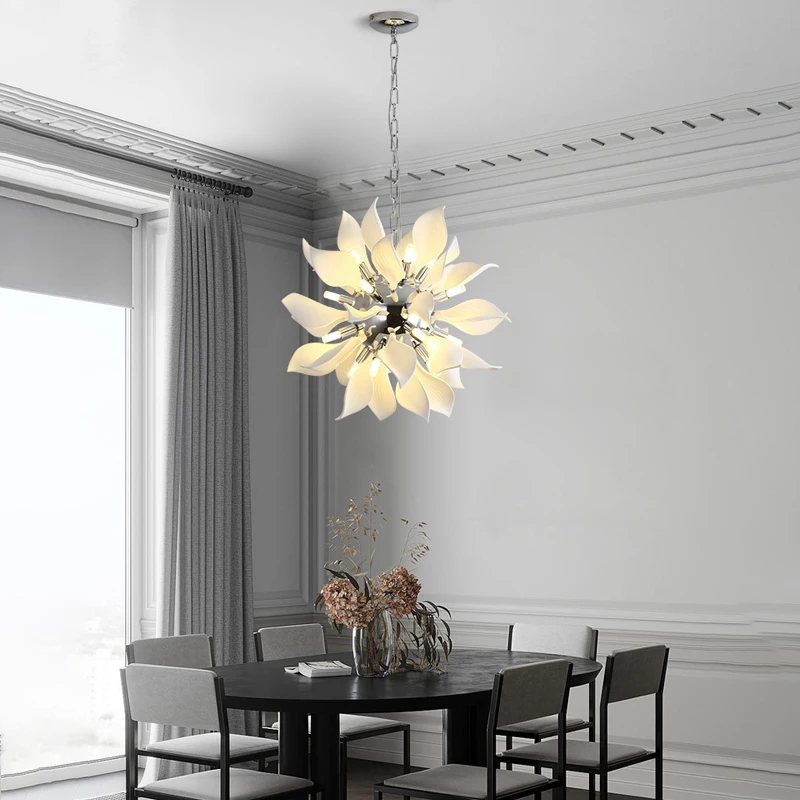 

Nordic Modern Luxury Ceramic Chandelier Dining Room Bedroom Bar Led Pendant Lamp Home Decor Spherical Hanging Light Fixture