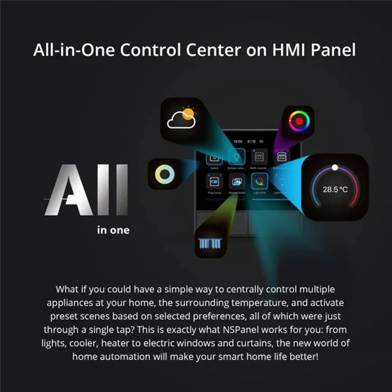 B27B Nspanel Smart Touch Wifi Smart Switch Scène Wandschakelaar EU Ewelink Thermostaat Voor Alexa Google Home Spraakbesturing