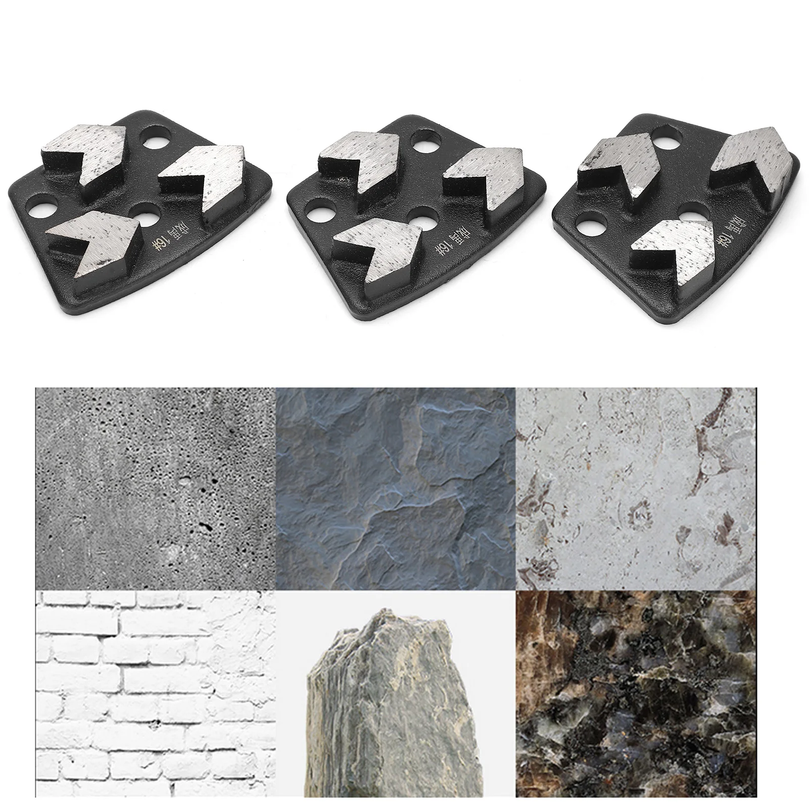 Trapezoid Concrete Grinder Trapezoid  Grinder Concrete Grinding Shoes Cutting Tool Disk Set 16# Black