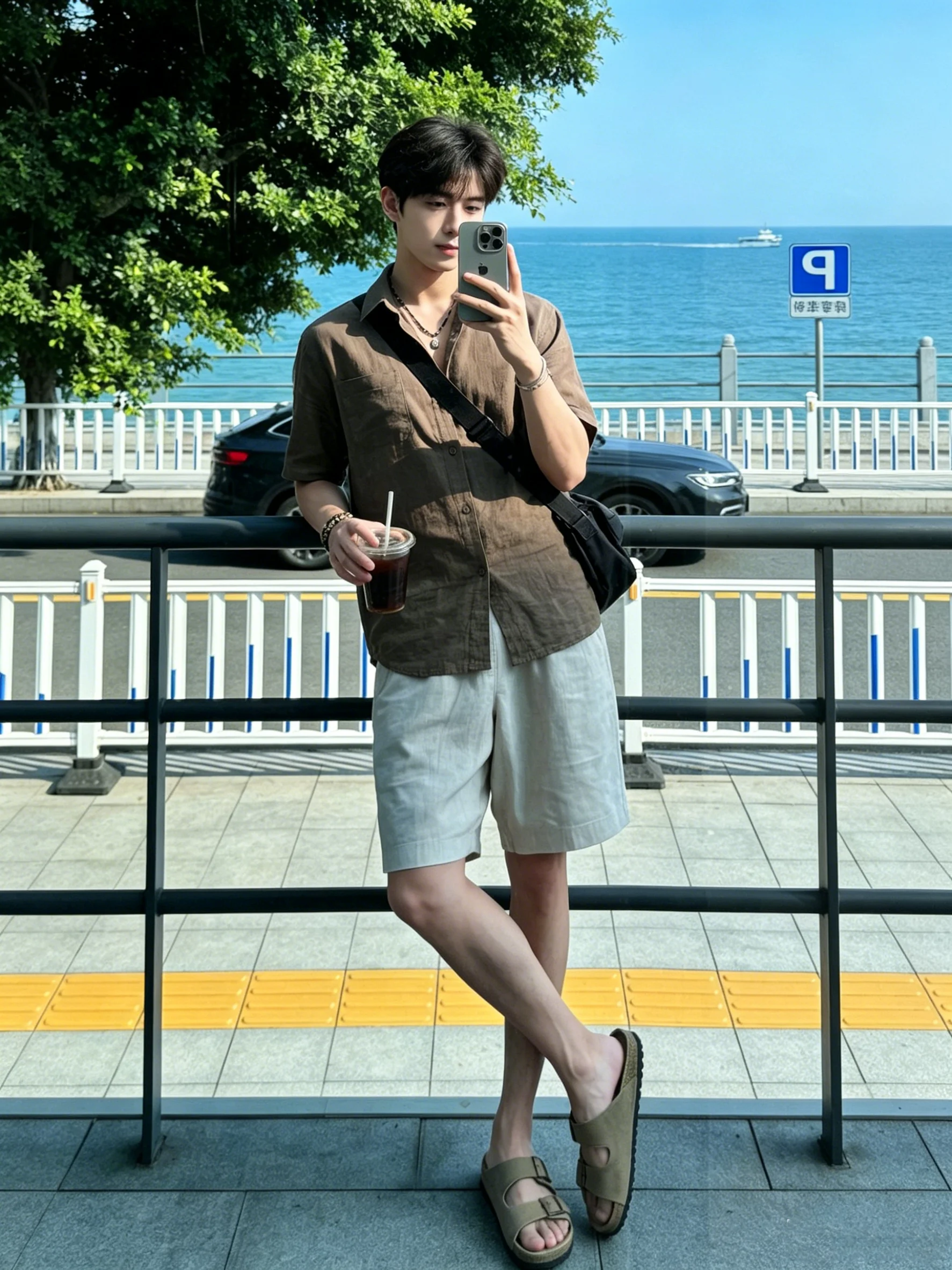 

Retro Men's Short Sleeve Shirt Linen Simulation Sunscreen Casual Set Breathable Lightweight Summer Fashion Cool Feeling Shirt