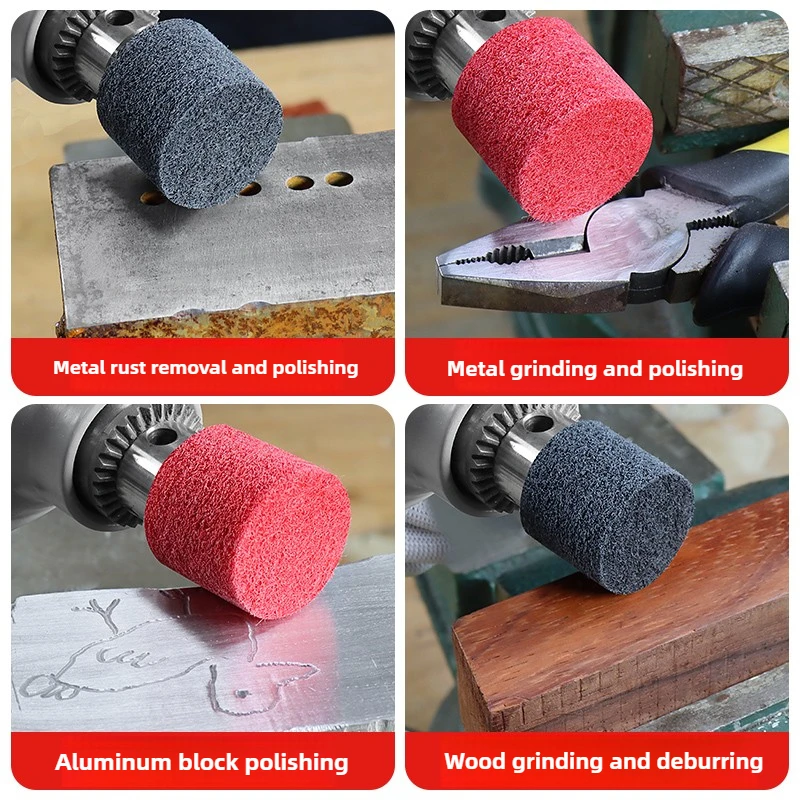 Cylindryczna tarcza polerska ze stali nierdzewnej, 6 mm, z włókna nylonowego, głowica szlifierska, do usuwania rdzy i polerowania metalu, gratowania drewna.