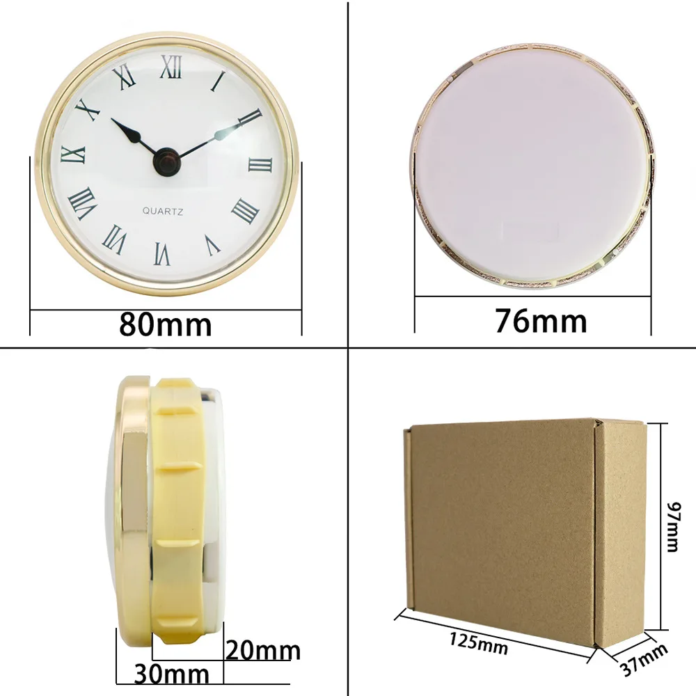 クォーツコア付きクリスタル時計,手工芸品がちりばめられた時計,80mm