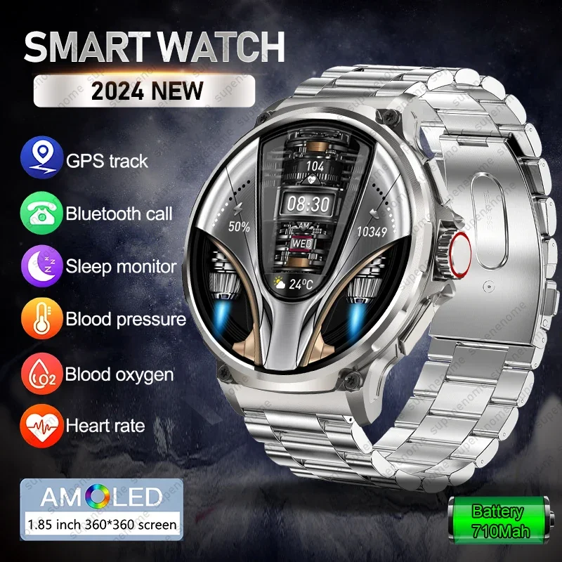 New GPS Track HD Bluetooth Talk Smart Watch Men 710 mAh Large Battery 400+Dial IP68 Waterproof Smartwatch for HUAWEI XIAOMI 2024