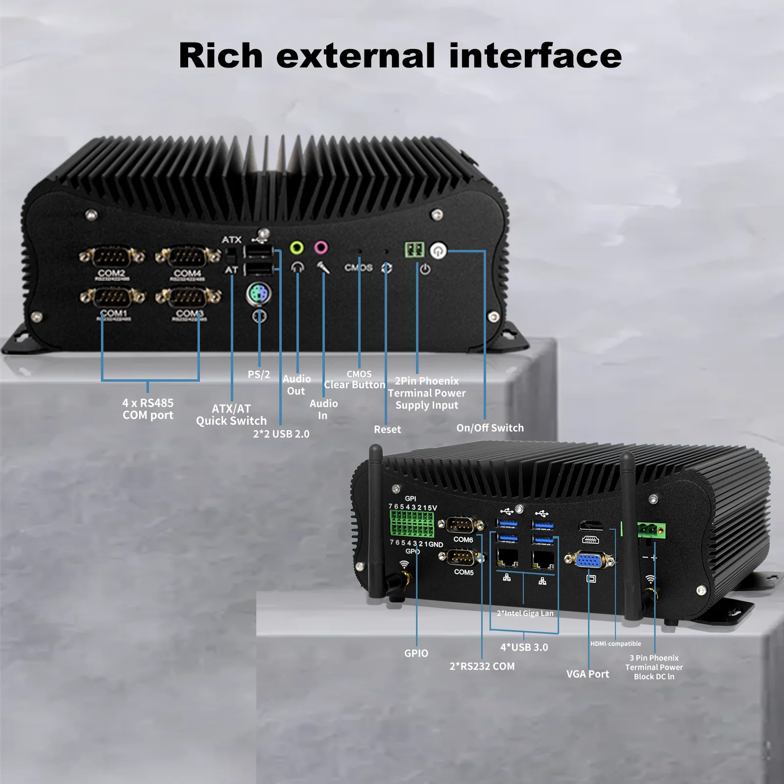 HYSTOU 6 COM 2 LAN GPIO мини промышленный ПК Intel i5 4278U RAID 2 дисплей выход авто 1080P силовой компьютер