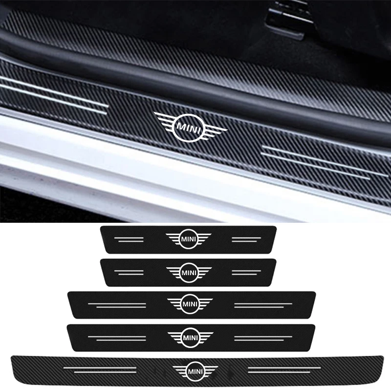 Carbon Fiber Car Door Sill Anti Kick Sticker Scuff Scratch Threshold Strip for Mini Cooper JCW R55 R56 R50 R52 R53 F54 F55 F56