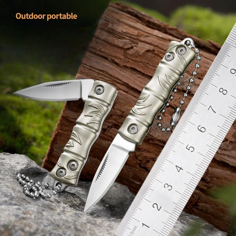 

Mini Folding Knife Outdoor Stainless Steel Zinc Alloy Lockless Small Knife Portable EDC Knife Keychain Gift