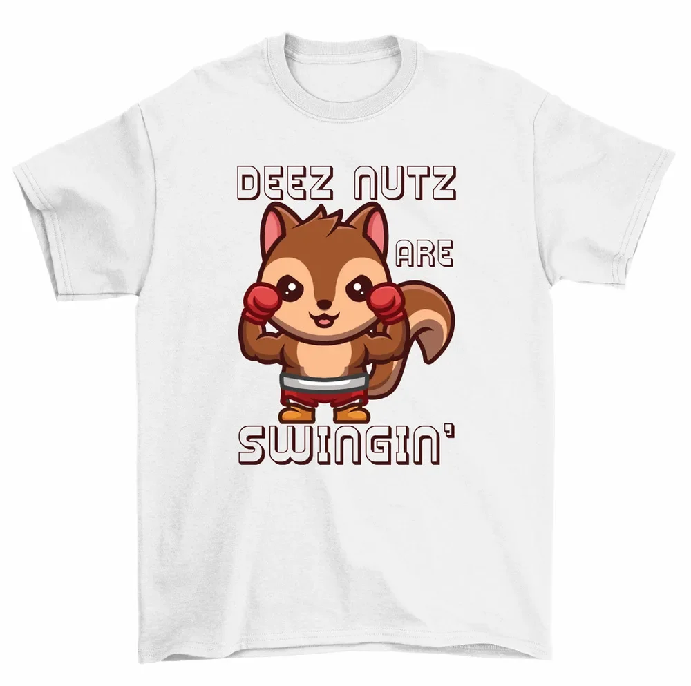 Deez Nutz Are Swingin Squirrel T-Shirt Men Women Unisex High Quality 100%Cotton Short Sleeve