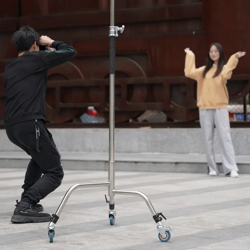 3 buah 25/30mm c-stand Set roda Kastor putar Kit foto Studio untuk alat peraga fotografi dudukan lampu lipat Tripod kaki ajaib