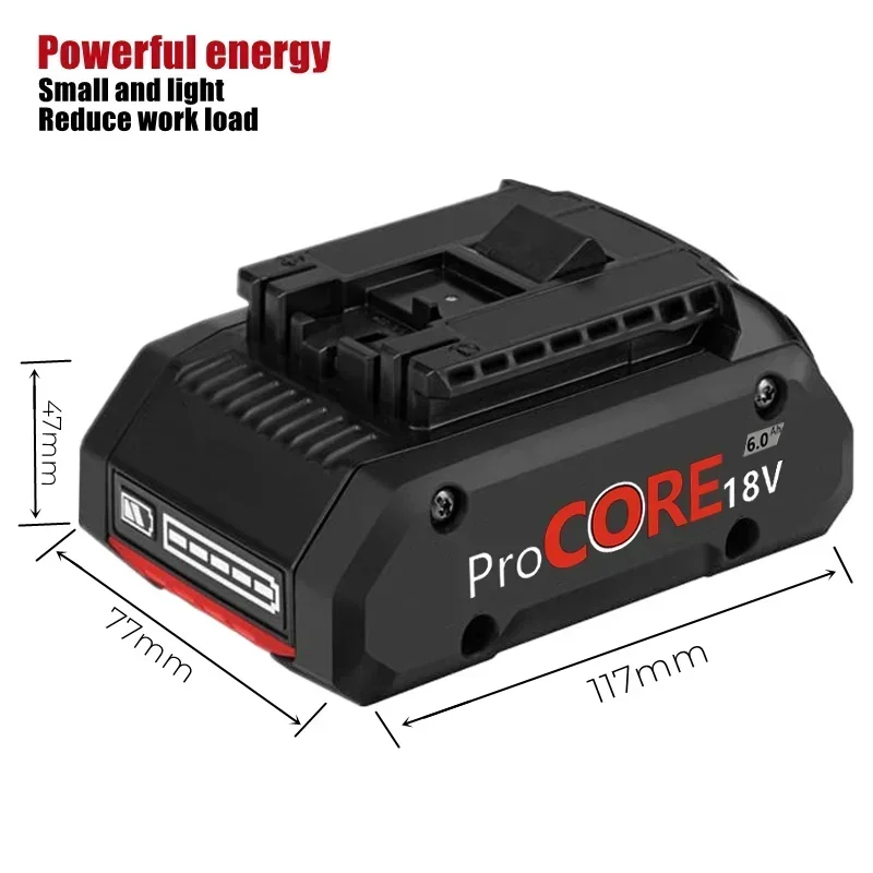 New 18V 6.0Ah Lithium Ion Battery for Procore 1600A016GB for B 18VMax Cordless Power Tool Drill, Built-in 2100 Cells Battery