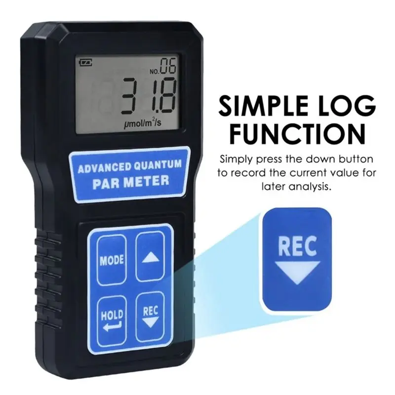 ABJI-PAR Meter Digital Split Type Light Flux Meter Sensor Harness Kit 400-700Nm Wavelength PAR-380 LCD Display Spectrometer