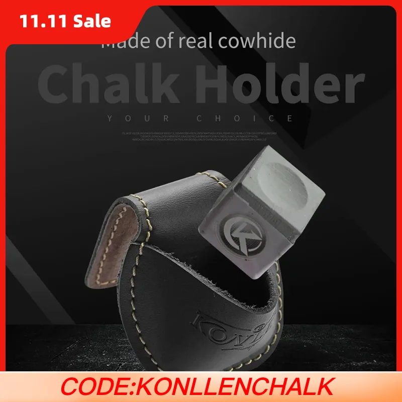 

KONLLEN-Профессиональная сумка-держатель для мела для бильярда, карманный дырокол, кожаный зажим для держателя мела, аксессуары для карла в бассейне для снукера