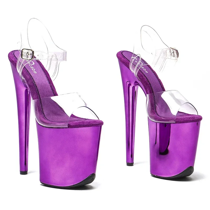 Leecabe   PVC Uppre New  color high heel sandals 20cm /8inch sexy model show shoes and pole dancing shoes