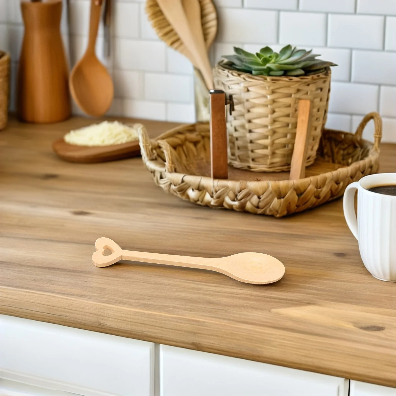 

6 Pcs Bamboo Spoon Eating Mixing Stirring Spoons Rice Serving Yogurt Candy Seasoning Cream Scoop