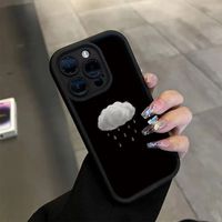 Dark clouds and raindrops phone case for iPhone 16 15 14 13 12 11 Pro/ Max/Plus shock-proof rear cover anti-fingerprint