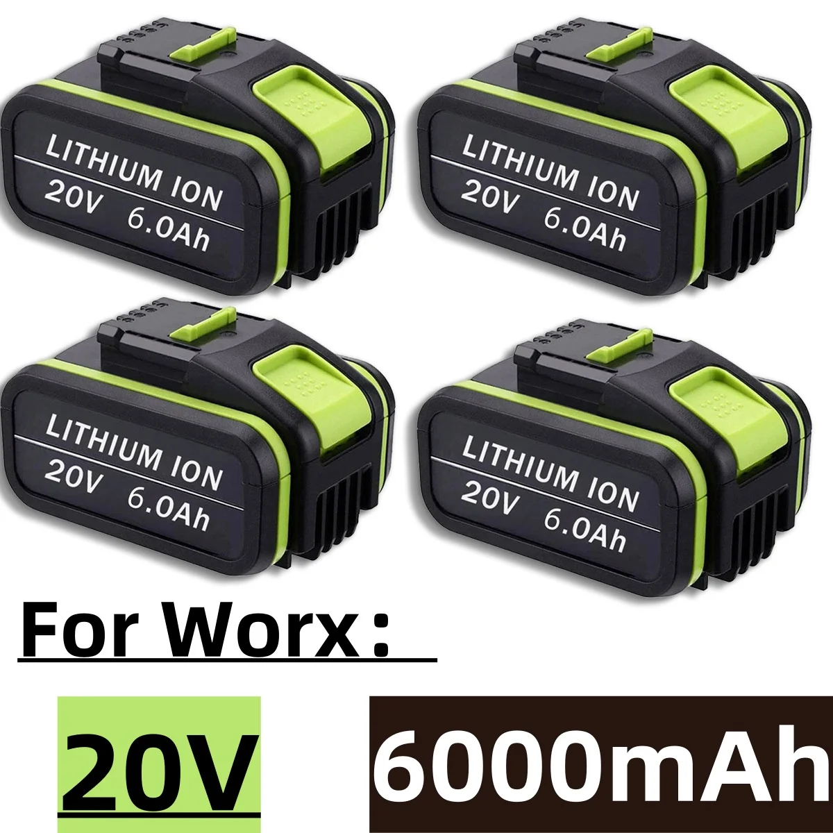 

for Worx 20V 6.0Ah Replacement Li-ion Rechargeable Battery for Worx WA3551 WA3553 WX390 WX176 WX386 WX373 WX290 WX800 WU268