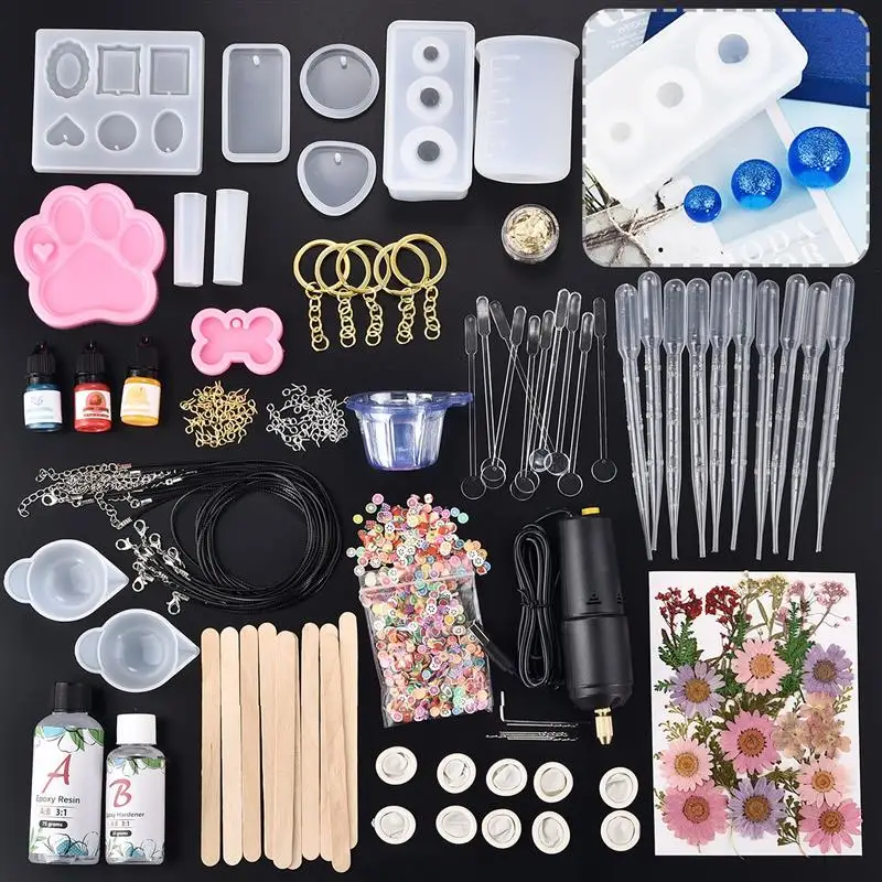 

DIY Epoxy Resin Glue Sets Silicone Mold UV Resin Glue Epoxy Mold Filling Pigment Sets Earring Keychain Jewelry Making Tools Kits