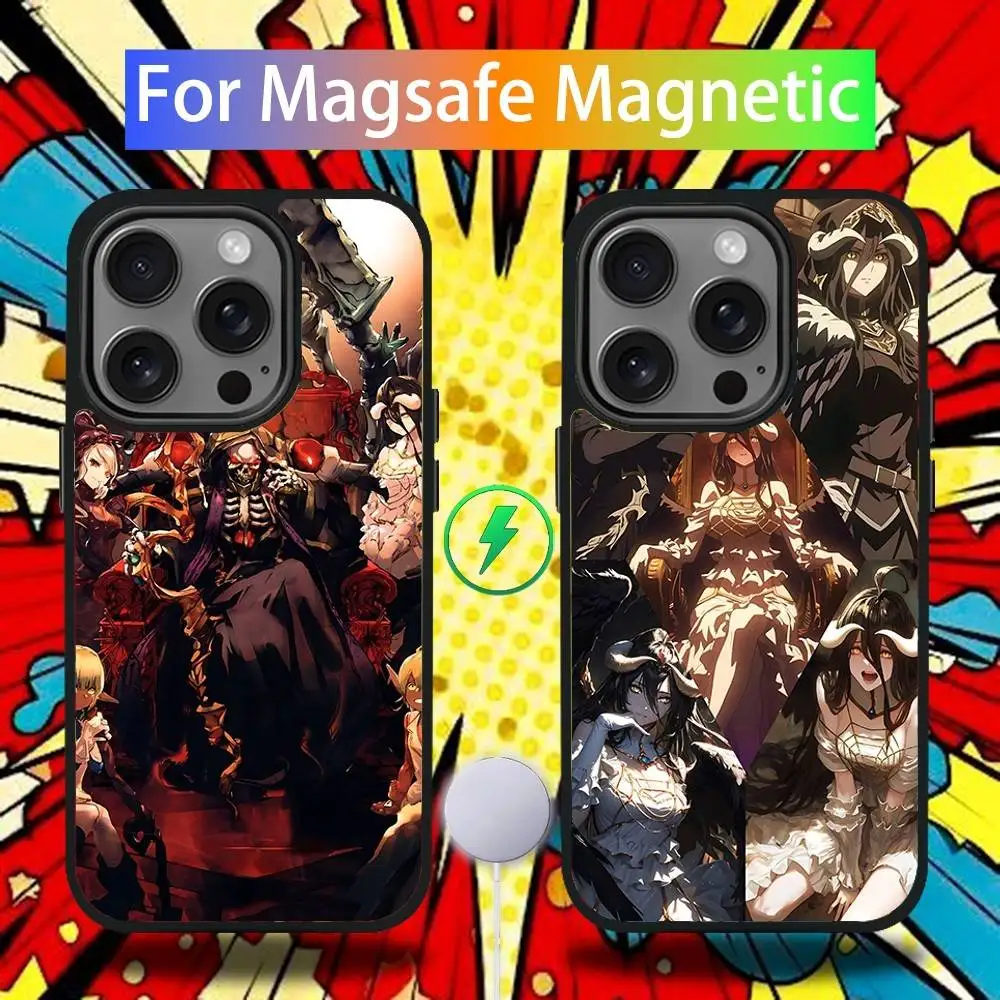 Capa de telefone overlord para iPhone 16,15,14,13,12,11,Pro,Max,Plus,Mini,SE4,E Carregamento sem fio magnético Magsafe