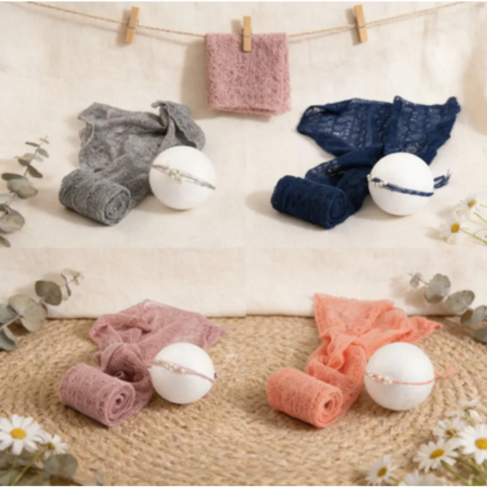

Newborn Photography Props Set Mohair - Wrapped Baby Photo Wrap for Shoots