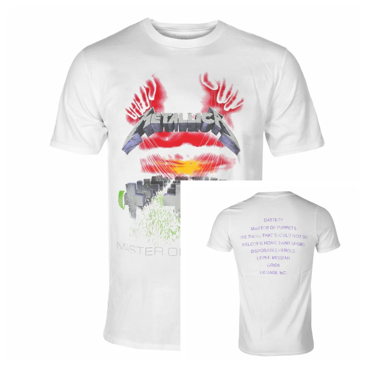

Men's T-shirt METALLICA - MASTER OF PUPPETS - WHITE - Rock OFF 2026 Summer Pure Cottons High-end Luxury Unisex Style