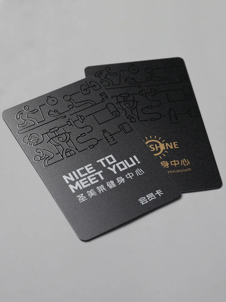 Custom.Embossed Black Card Membership Card Custom Gold Card VIP Card VIP Custom Frosted PVC Card Nail Card Printing
