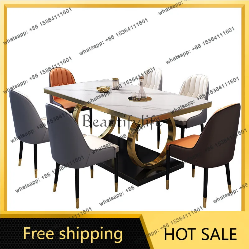 PG light luxury rock slab dining table small household dining  simple induction cooker square table