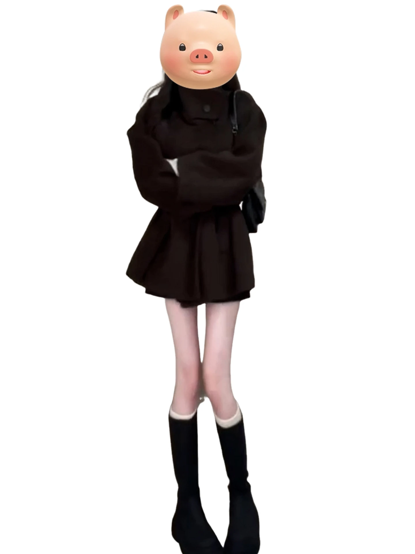 2025 Autumn Winter ort Stand Collar Woolen Coat Women's Belted Waist Closable High-End Feelings Ele Fem Outerwear