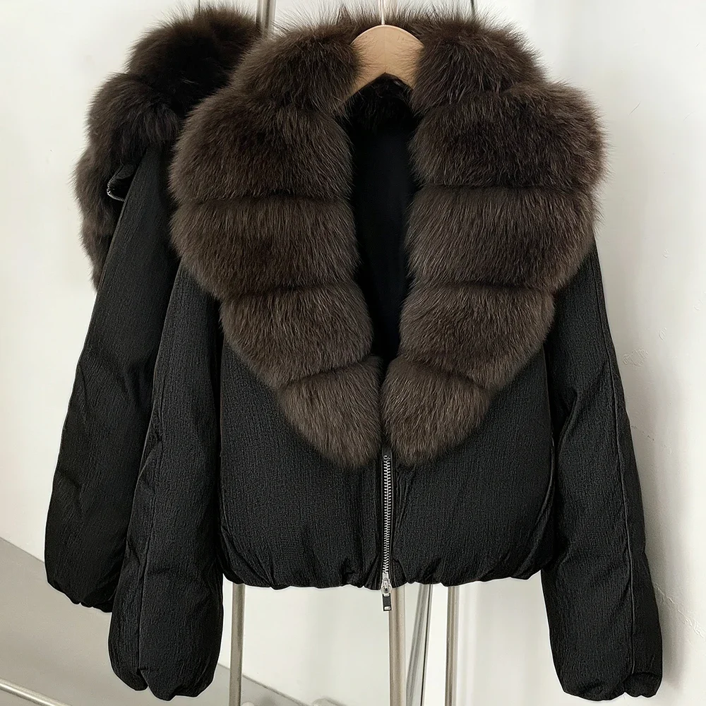 OFTBUY 90% White Duck Down Coat Luxury Winter Puffer Jacket Women Female Real Natural Fox Raccoon Fur Thick Warm Parkas