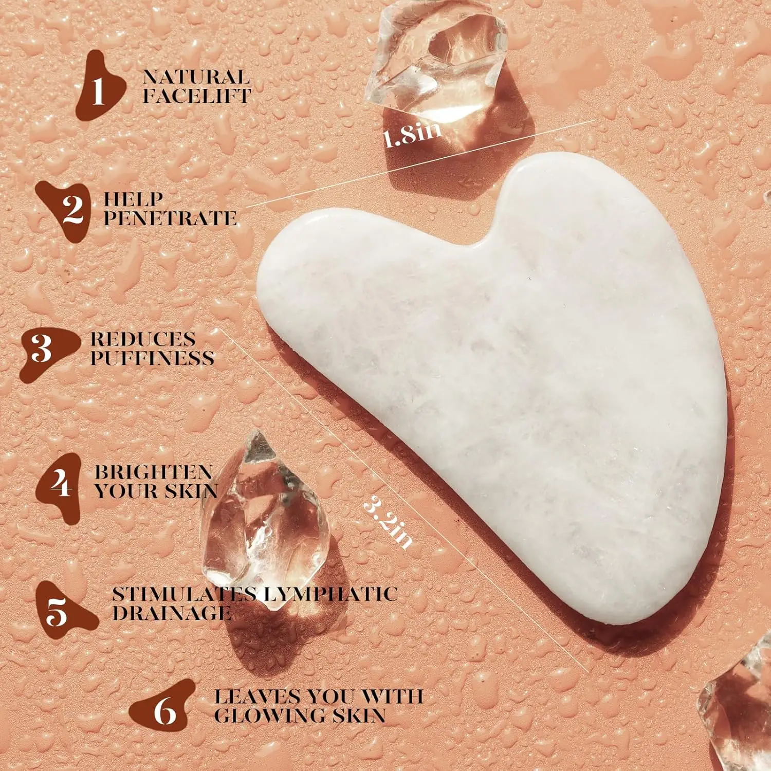 Rodillo de Jade de dos piezas, herramientas faciales, rodillo Facial y juego Gua Sha para hinchazón y enrojecimiento, rutina para el cuidado de la piel