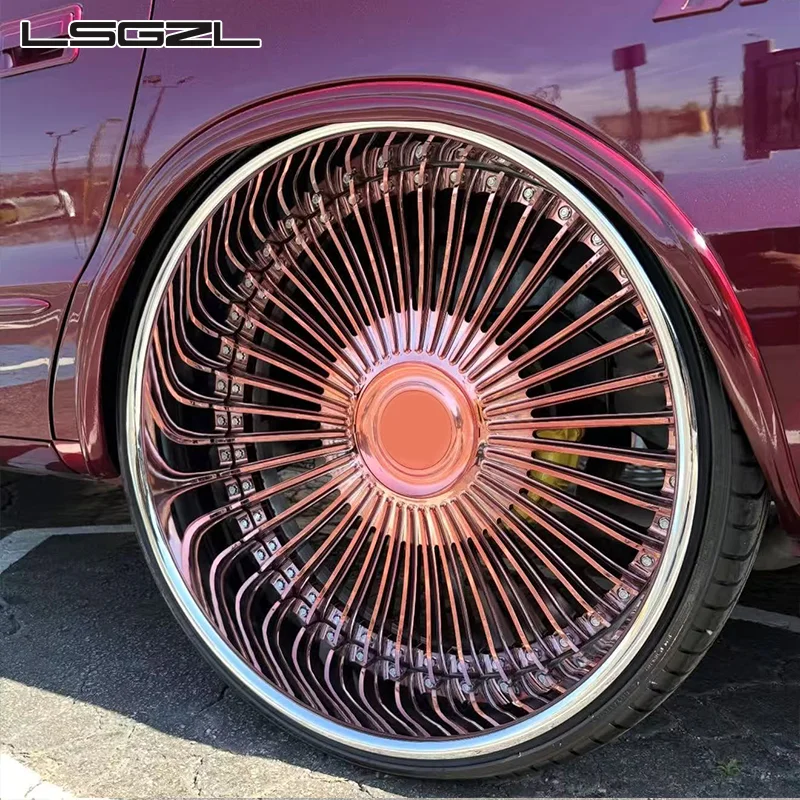 LSGZL Customized Forged Wheels 2/3 Pieces  20 22 24 Inch Rose Gold 5x127 5x120 5x114.3 Classic Car for chevy Caprice/Impala
