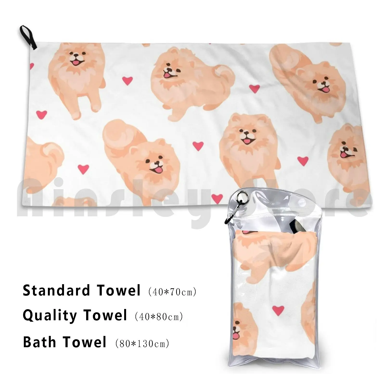 Pomeranian Spitz Puppy Seamless Pattern Bath Towel Beach Cushion Pomeranian Dog Funny Cute Pom Funny Dog Dog Art